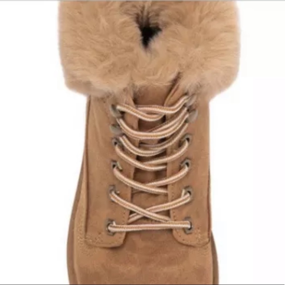 New..! Woman’s Rock & Candy Lamar Combat Boots Size 8M Faux Fur Lace Up Trendy - Picture 7 of 9